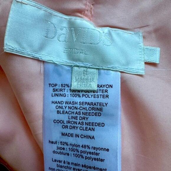 David's Bridal Bellini Lace and Mesh Long Strapless Dress - Picture 8 of 9